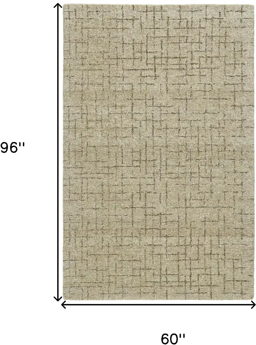 Tan and Gray Wool Geometric Hand Tufted Area Rug Photo 3