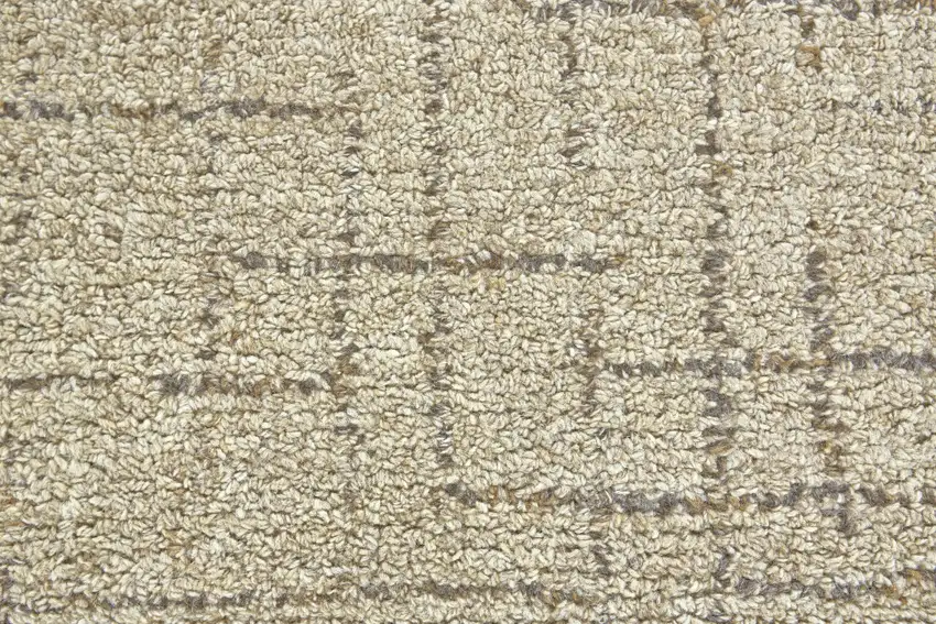 Tan and Gray Wool Geometric Hand Tufted Area Rug Photo 8