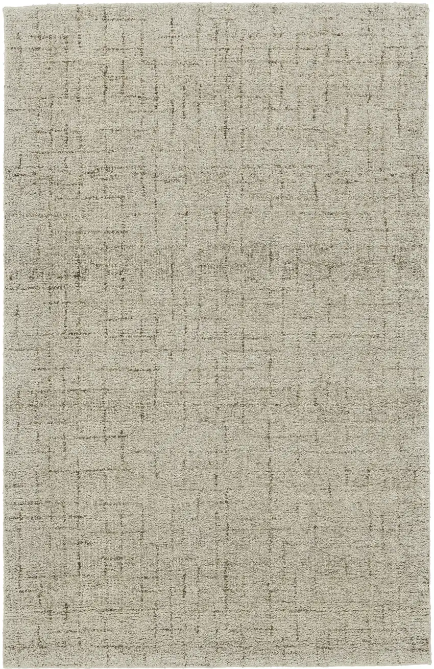 Tan and Gray Wool Geometric Hand Tufted Area Rug Photo 4