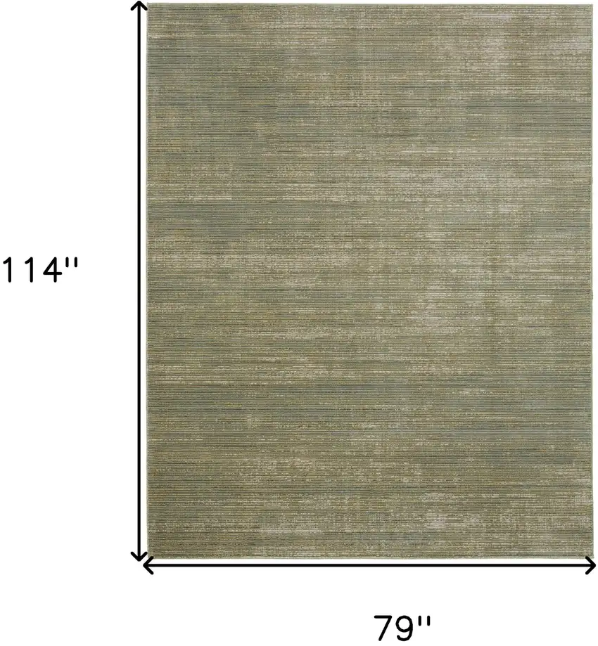 Tan and Green Power Loom Area Rug Photo 3