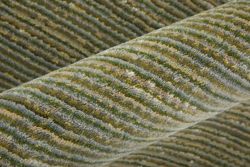 Tan and Green Power Loom Area Rug Photo 4