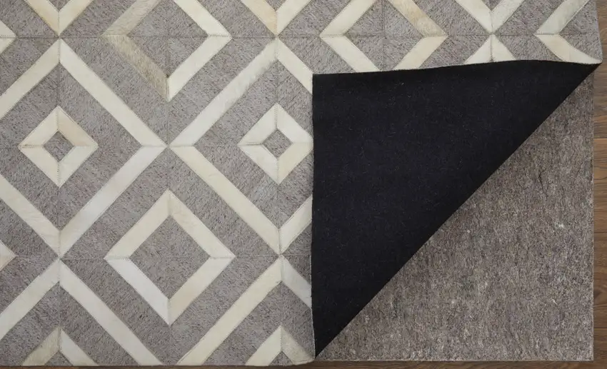 Tan and Ivory Geometric Hand Woven Area Rug Photo 5