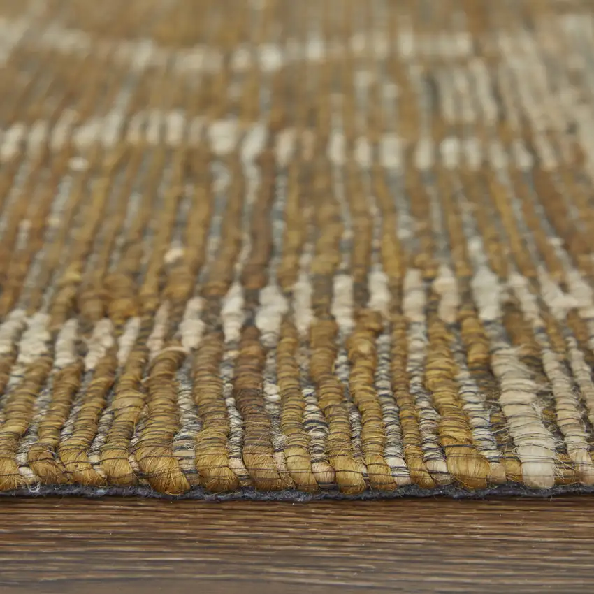 Tan and Ivory Geometric Hand Woven Area Rug Photo 6