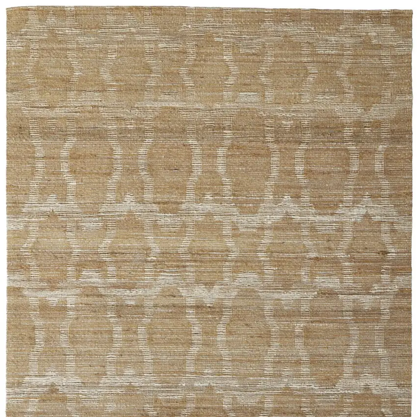 Tan and Ivory Geometric Hand Woven Area Rug Photo 4