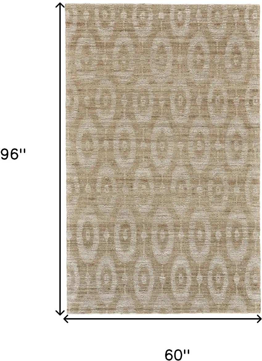 Tan and Ivory Geometric Hand Woven Area Rug Photo 3