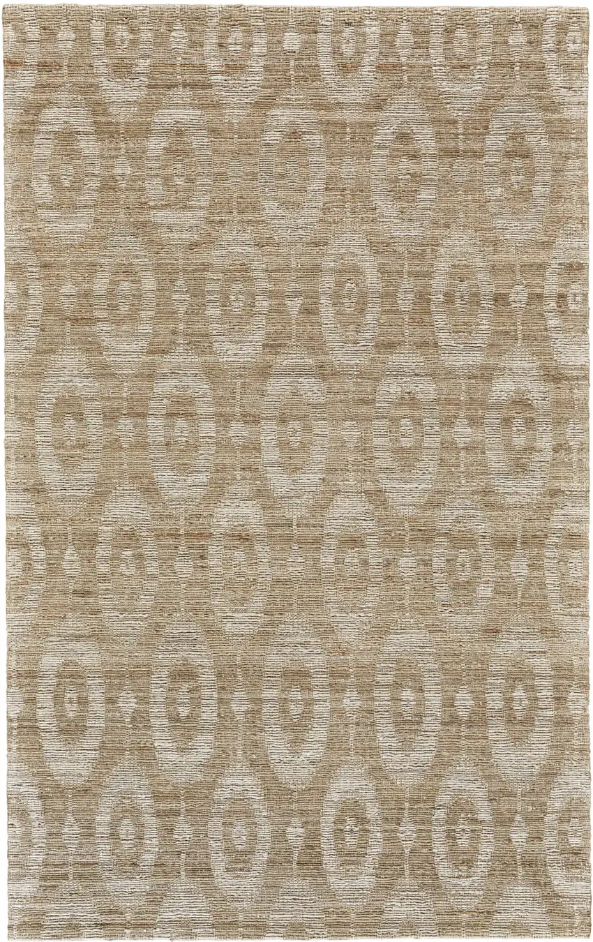 Tan and Ivory Geometric Hand Woven Area Rug Photo 2