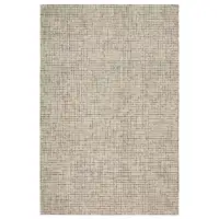 Photo of Tan and Ivory Grid Area Rug
