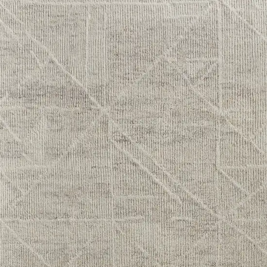 Tan and Ivory Wool Hand Knotted Area Rug Photo 6