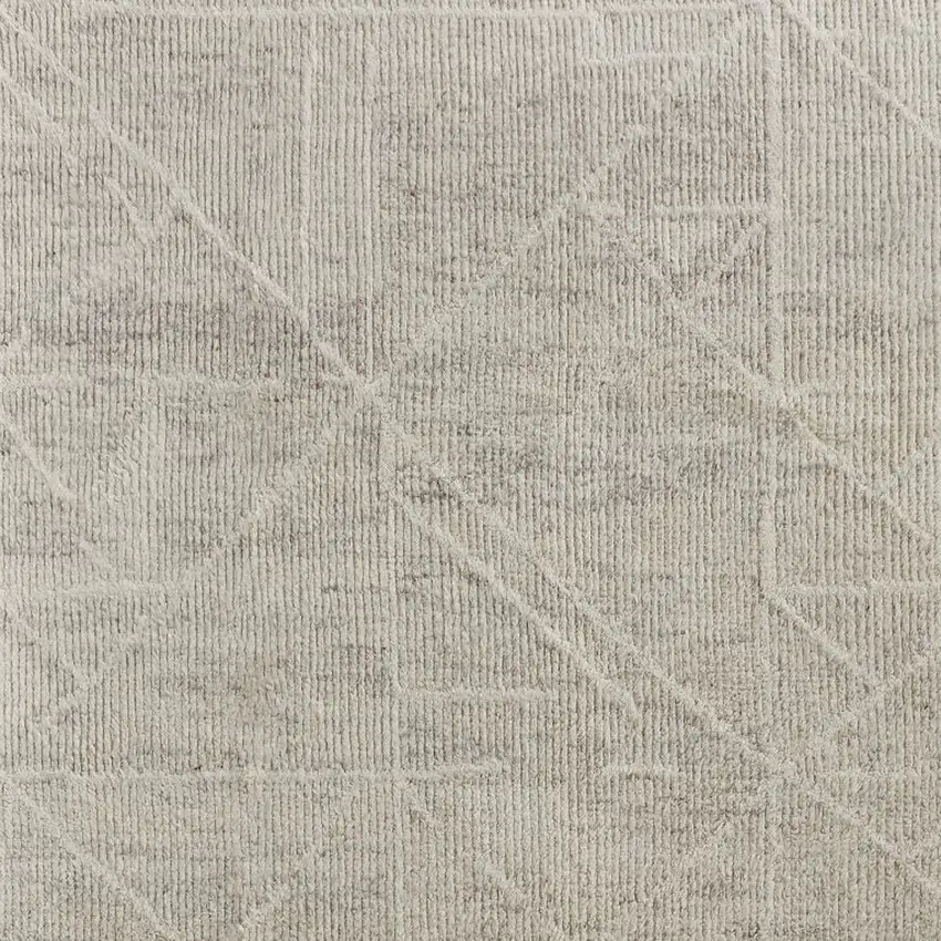 Tan and Ivory Wool Hand Knotted Area Rug Photo 6