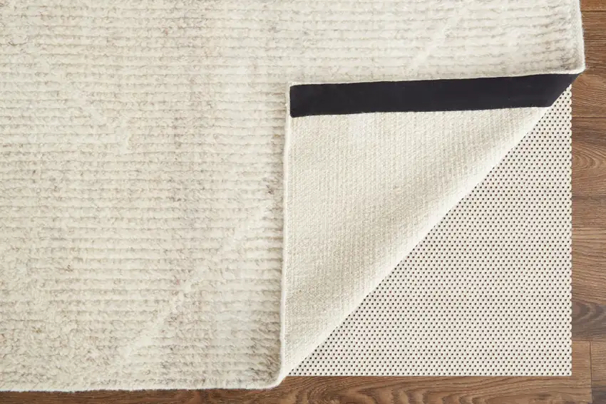 Tan and Ivory Wool Hand Knotted Area Rug Photo 9