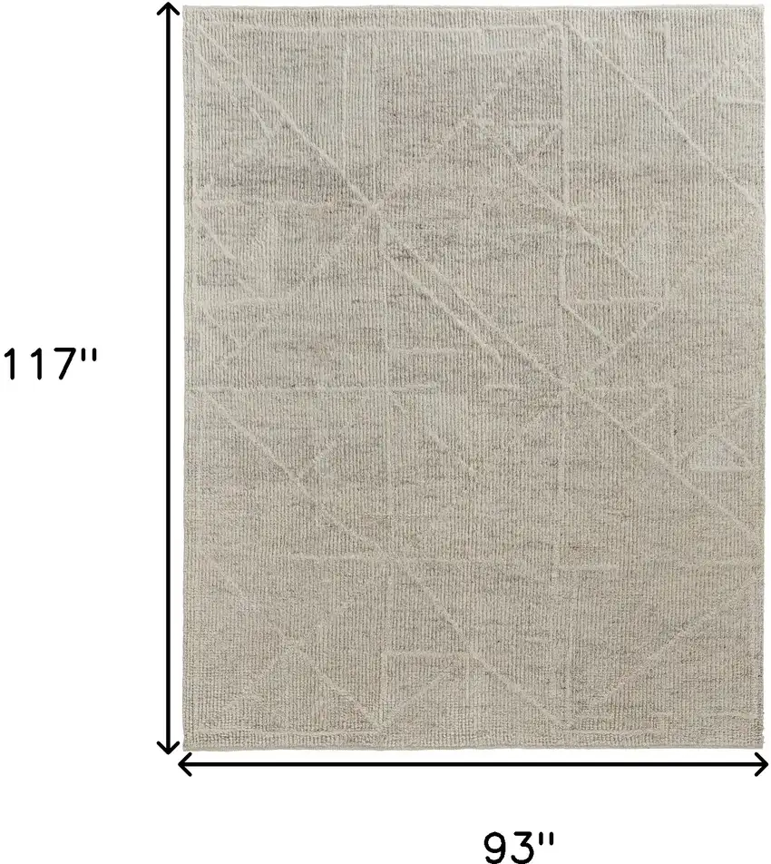 Tan and Ivory Wool Hand Knotted Area Rug Photo 3