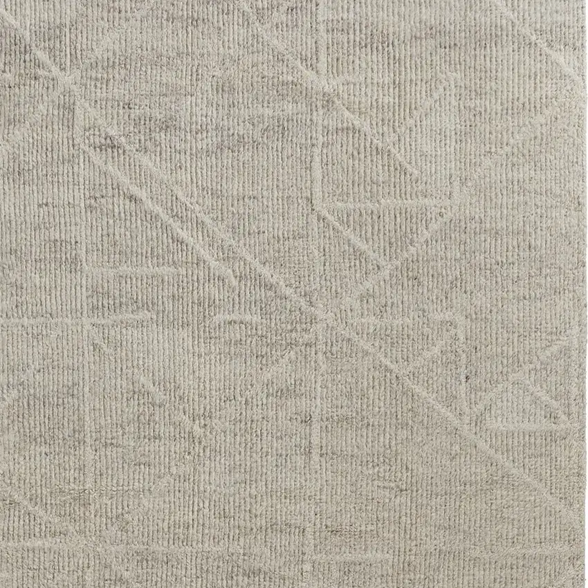 Tan and Ivory Wool Hand Knotted Area Rug Photo 7