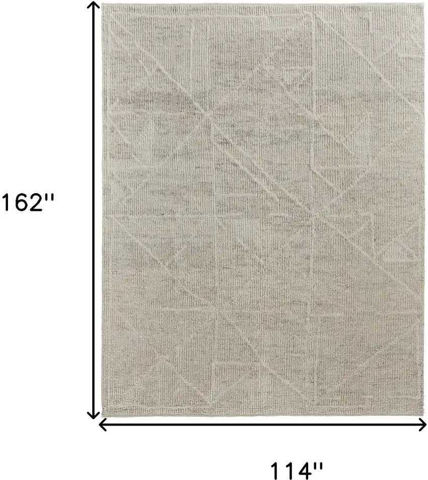 Tan and Ivory Wool Hand Knotted Area Rug Photo 3