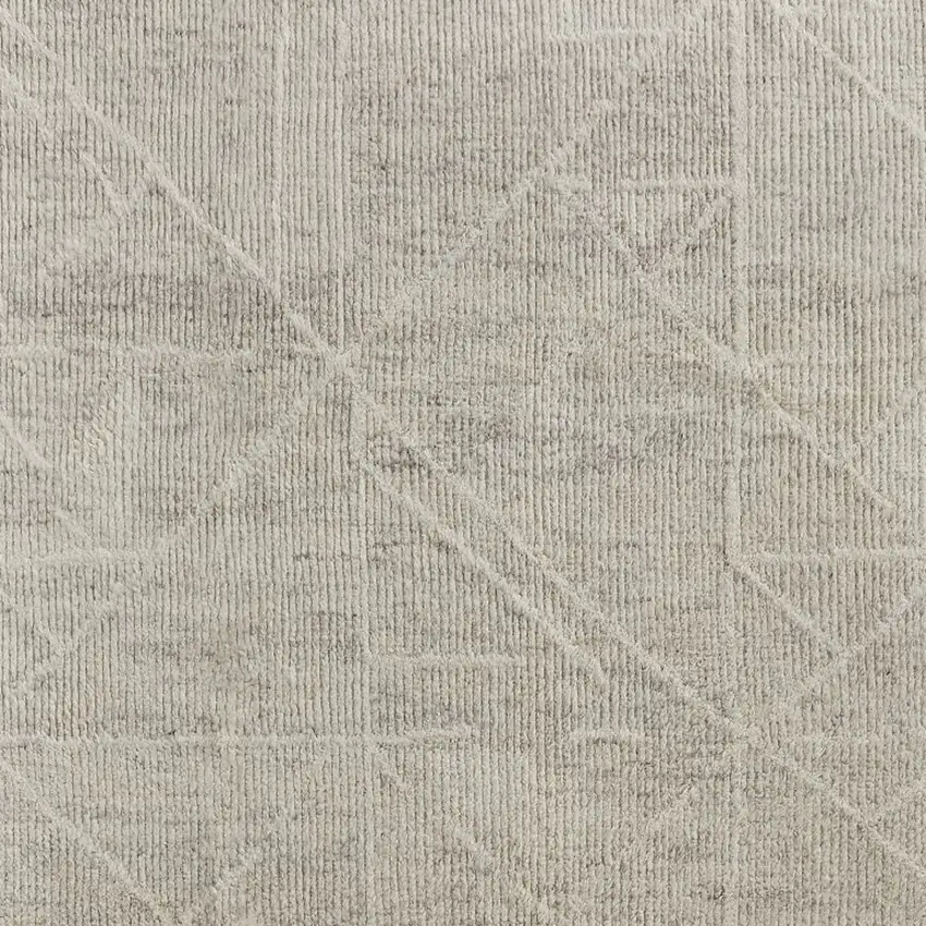 Tan and Ivory Wool Hand Knotted Area Rug Photo 6