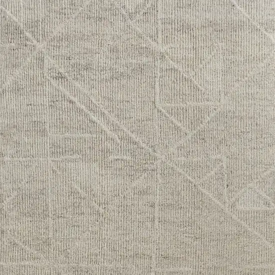 Tan and Ivory Wool Hand Knotted Area Rug Photo 9