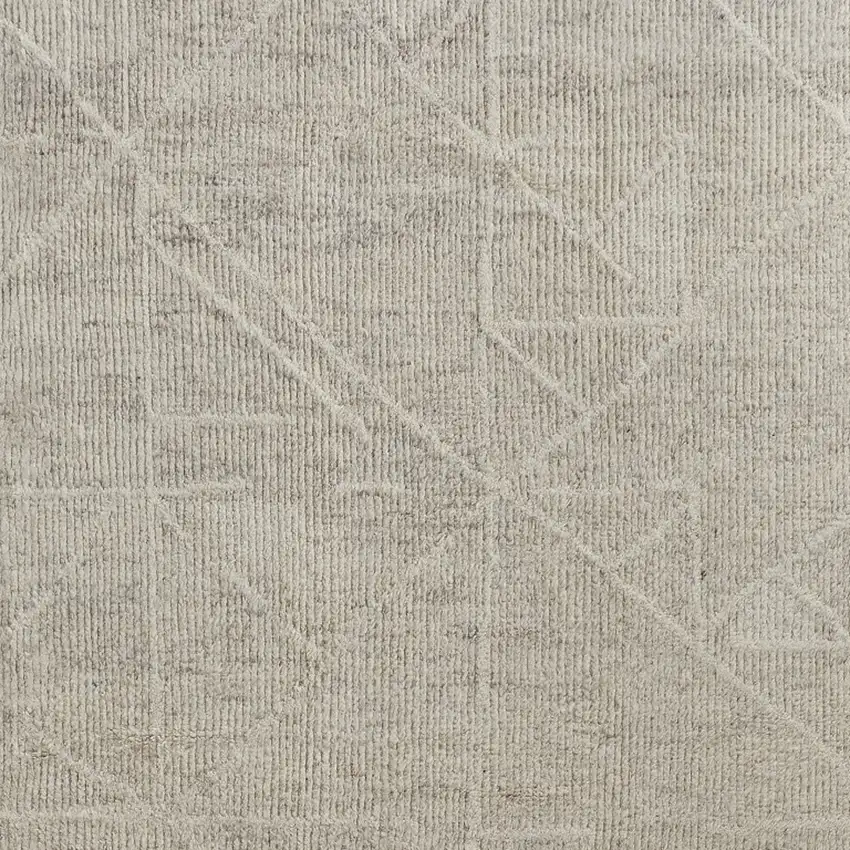Tan and Ivory Wool Hand Knotted Area Rug Photo 9