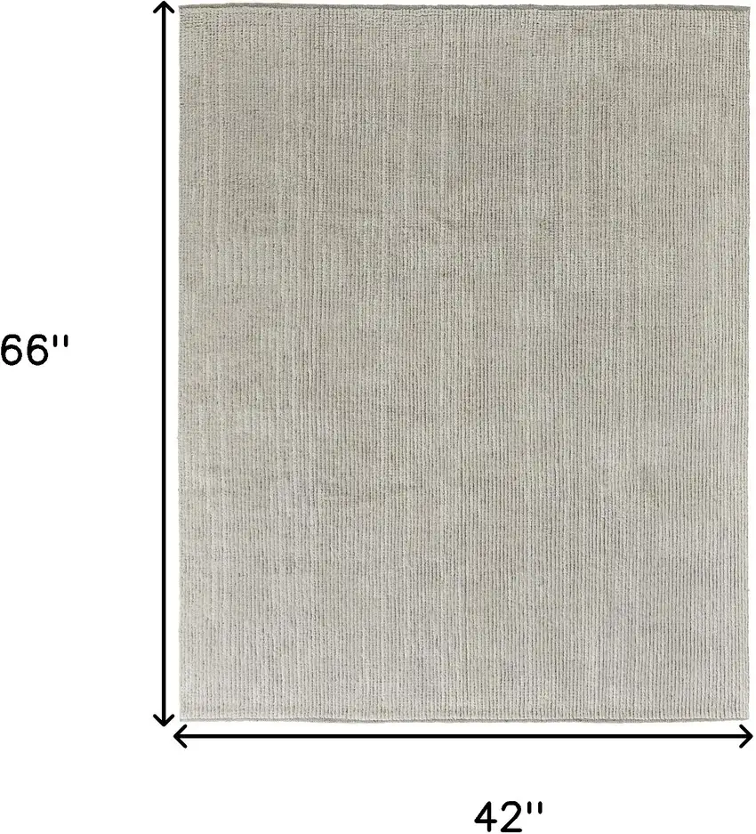 Tan and Ivory Wool Hand Knotted Area Rug Photo 3