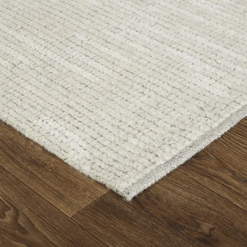 Tan and Ivory Wool Hand Knotted Area Rug Photo 6