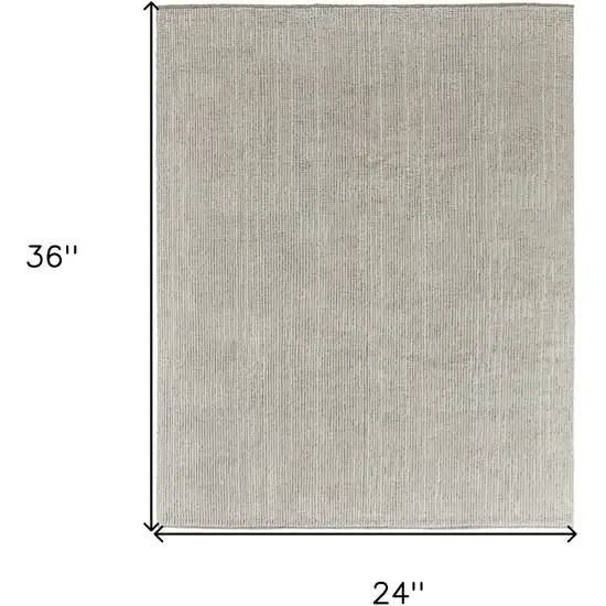 Tan and Ivory Wool Hand Knotted Area Rug Photo 3