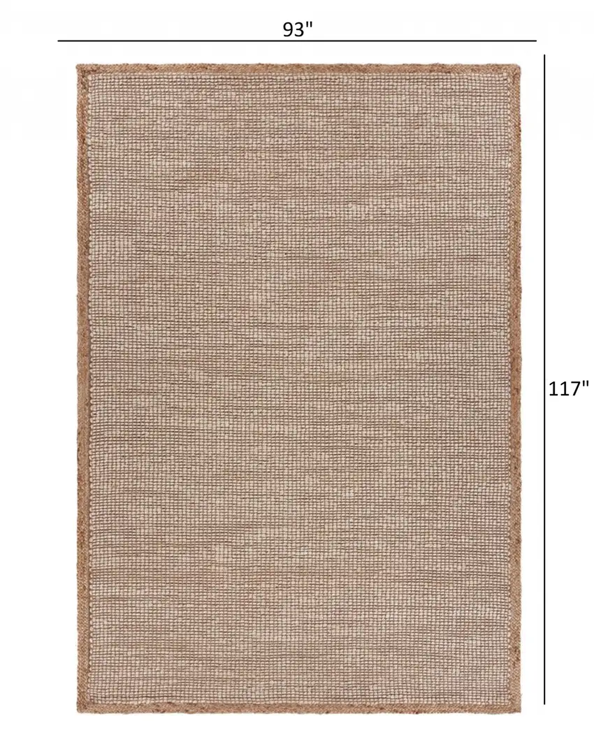 Tan and White Braid Border Area Rug Photo 3
