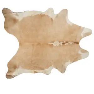 Photo of Tan and White Cowhide - Rug
