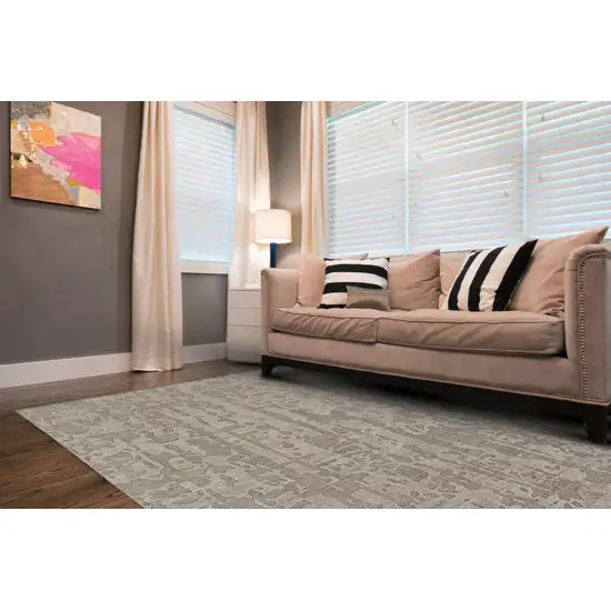 Taupe Abstract Hand Woven Area Rug Photo 8
