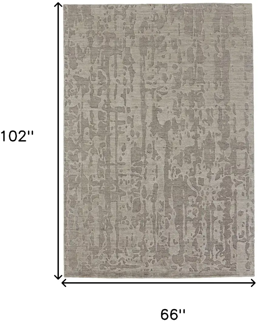 Taupe Abstract Hand Woven Area Rug Photo 3