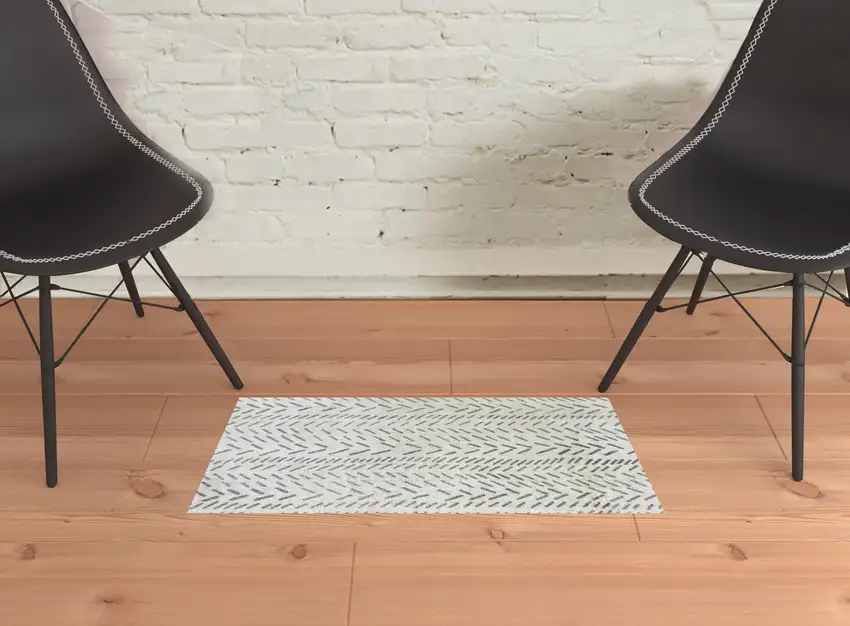 Taupe Abstract Machine Tufted Area Rug With UV Protection Photo 2