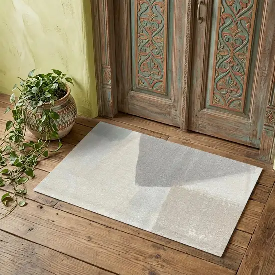 Taupe Abstract Machine Tufted Area Rug With Uv Protection Photo 1