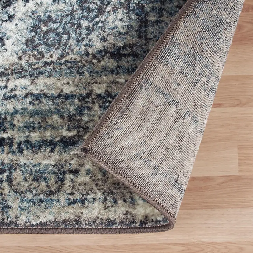 Taupe Abstract Power Loom Distressed Stain Resistant Area Rug Photo 4