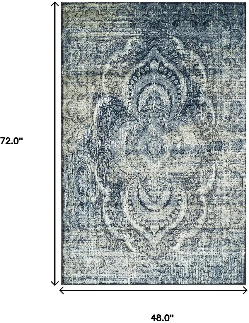 Taupe Abstract Power Loom Distressed Stain Resistant Area Rug Photo 7