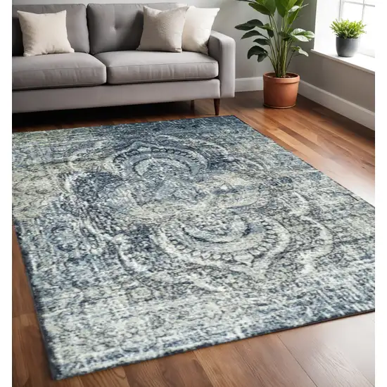 Taupe And Ivory Abstract Distressed Area Rug Photo 1