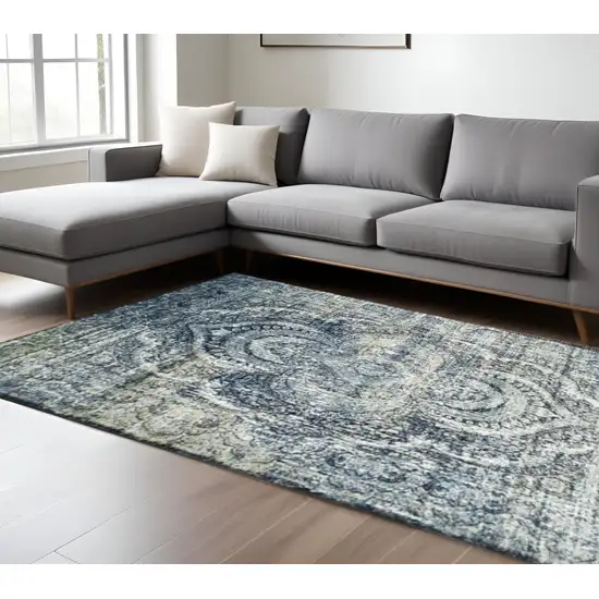 Taupe And Ivory Abstract Distressed Area Rug Photo 1