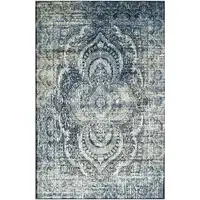 Photo of Taupe Abstract Power Loom Distressed Stain Resistant Area Rug