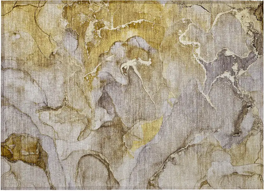 Taupe Abstract Washable Non Skid Indoor Outdoor Area Rug Photo 4