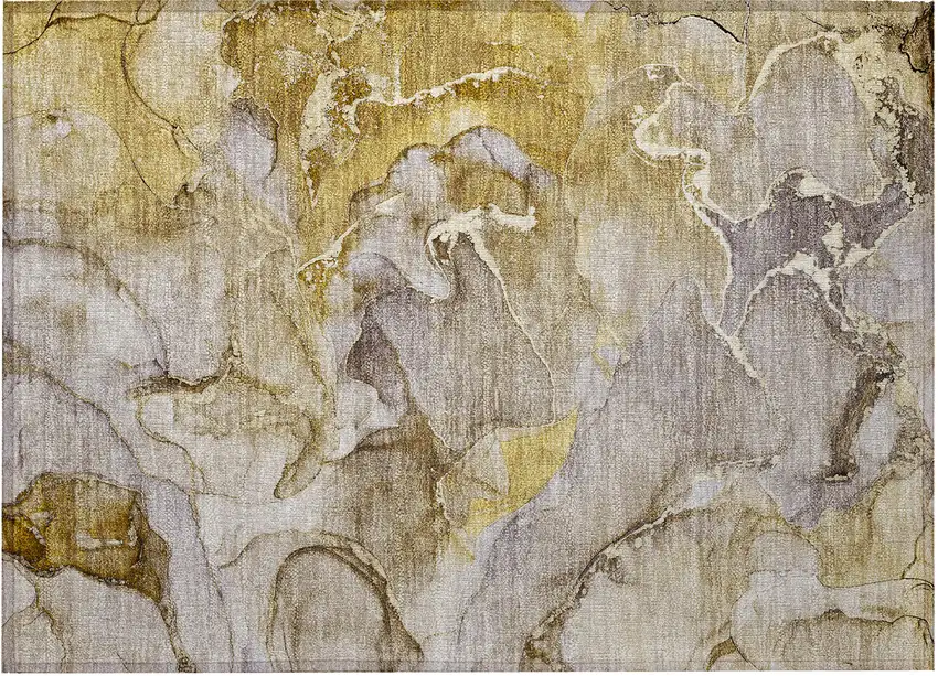 Taupe Abstract Washable Non Skid Indoor Outdoor Area Rug Photo 4
