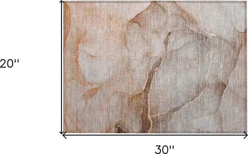 Taupe Abstract Washable Non Skid Indoor Outdoor Area Rug Photo 3