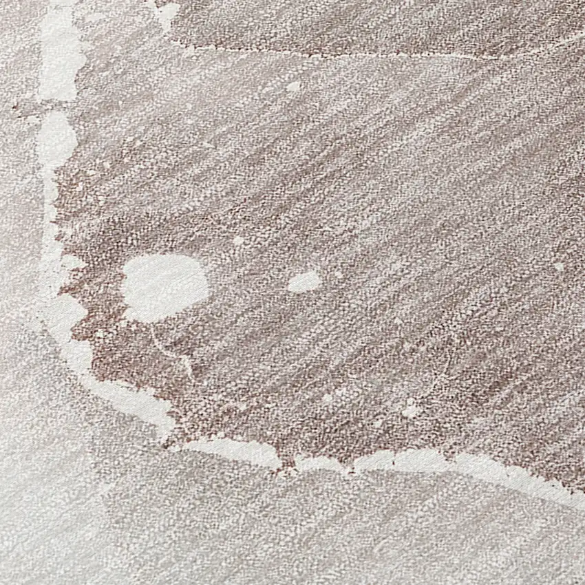 Taupe Abstract Washable Indoor Outdoor Area Rug Photo 6