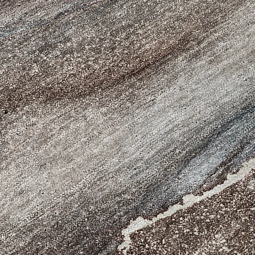 Taupe Abstract Washable Non Skid Indoor Outdoor Area Rug Photo 8