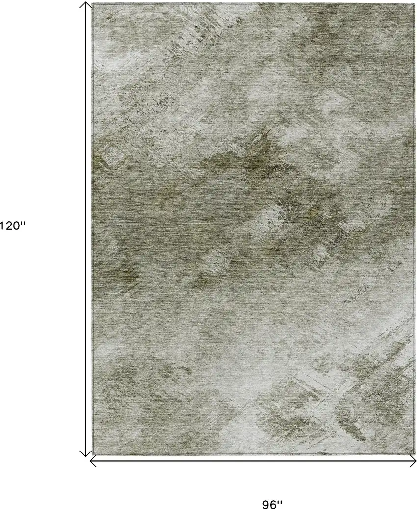 Taupe Abstract Washable Non Skid Indoor Outdoor Area Rug Photo 3