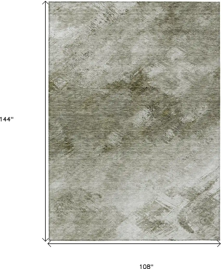 Taupe Abstract Washable Non Skid Indoor Outdoor Area Rug Photo 3