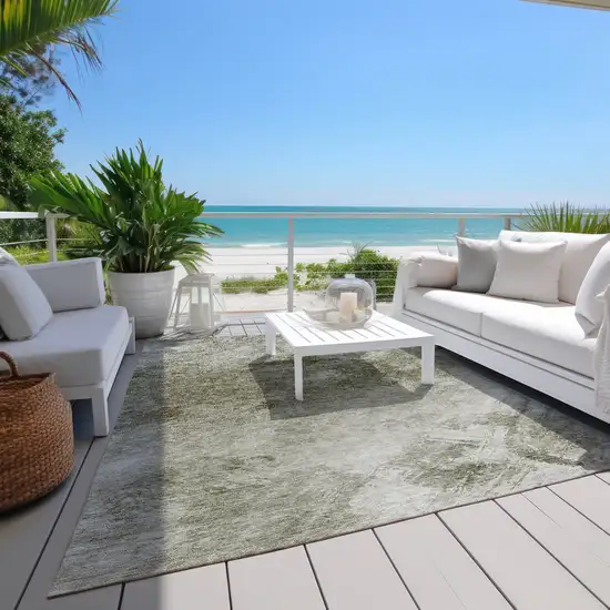 Taupe Beige And Brown Abstract Washable Indoor Outdoor Area Rug Photo 8