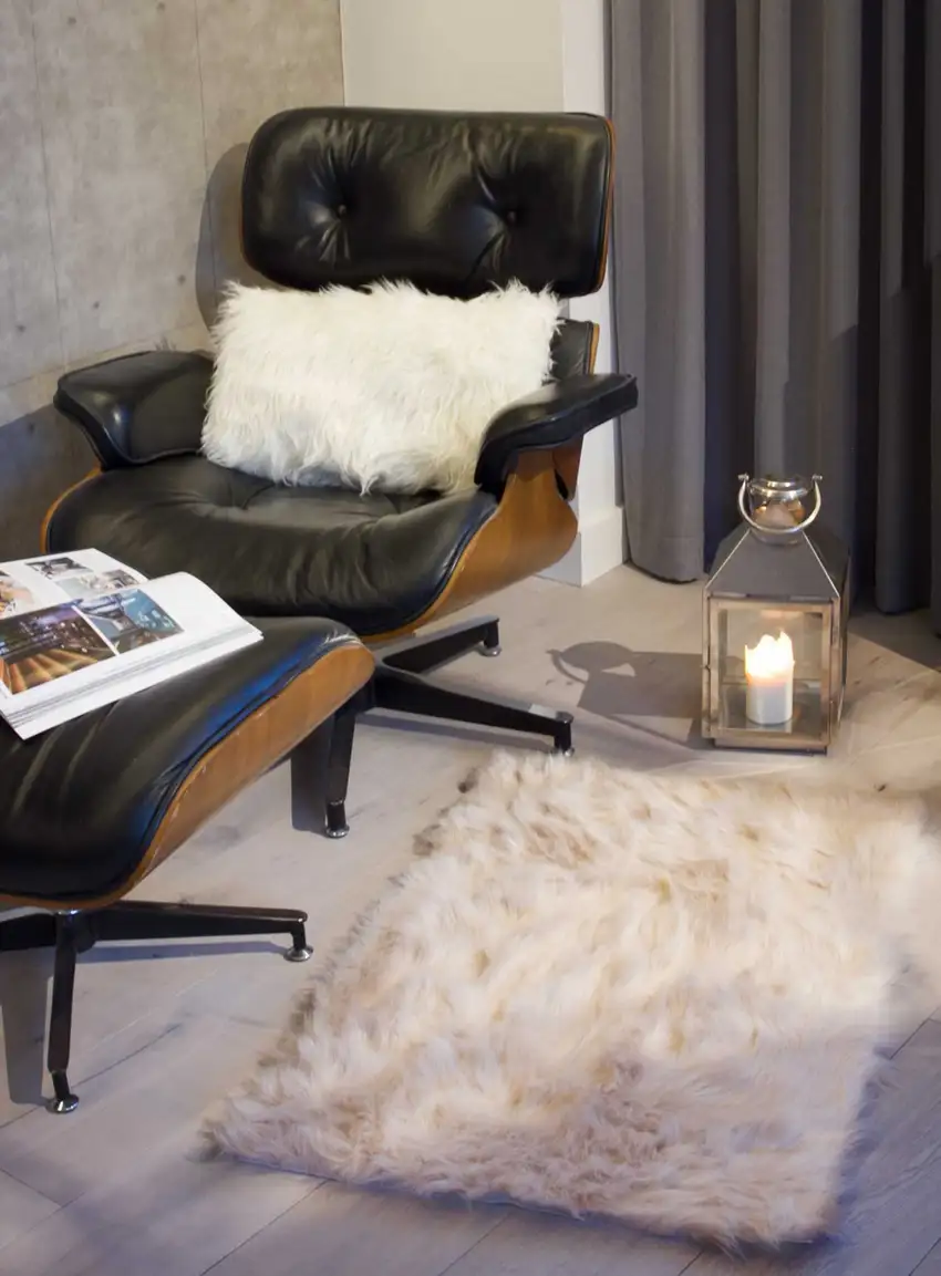 Taupe Acrylic Plush Faux Sheepskin - Area Rug Photo 3