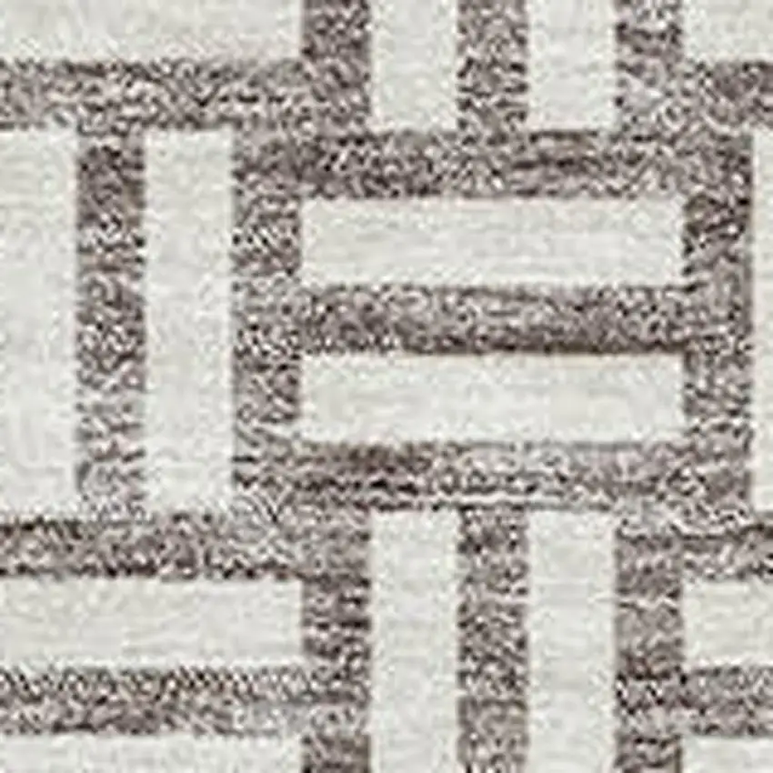 Taupe And Beige Abstract Geometric Washable Area Rug With UV Protection Photo 2