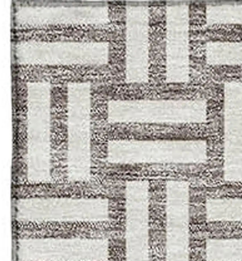 Taupe And Beige Abstract Geometric Washable Area Rug With UV Protection Photo 3