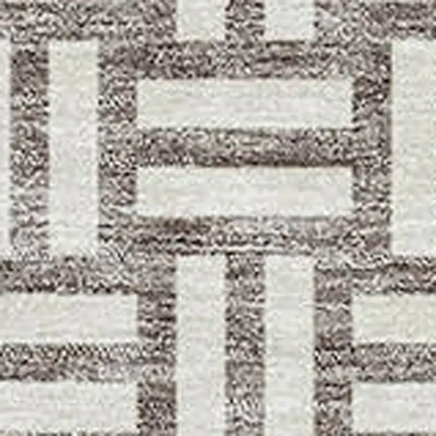 Taupe And Beige Abstract Geometric Washable Area Rug With UV Protection Photo 2