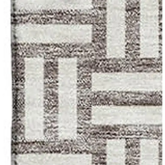 Taupe And Beige Abstract Geometric Washable Area Rug With UV Protection Photo 2
