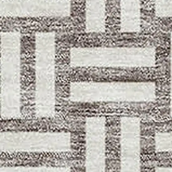 Taupe And Beige Abstract Geometric Washable Area Rug With UV Protection Photo 2