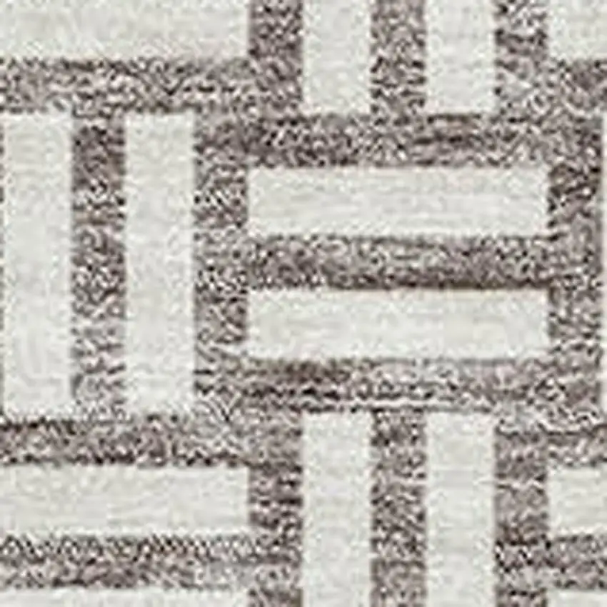 Taupe And Beige Abstract Geometric Washable Area Rug With UV Protection Photo 2