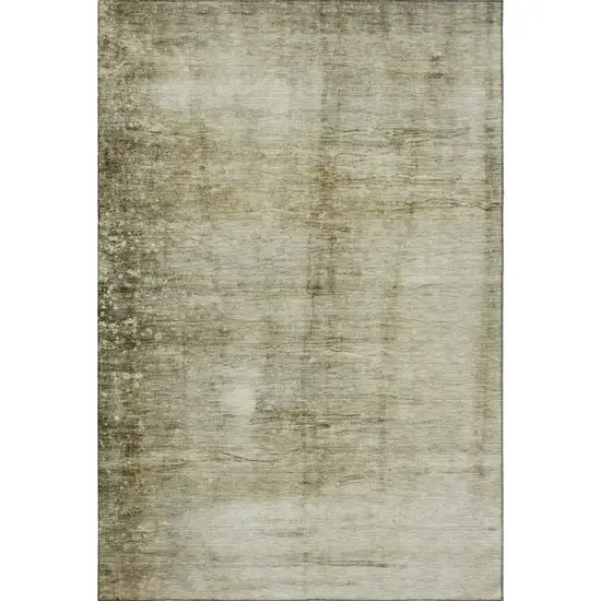 Taupe And Beige Abstract Washable Area Rug With UV Protection Photo 3